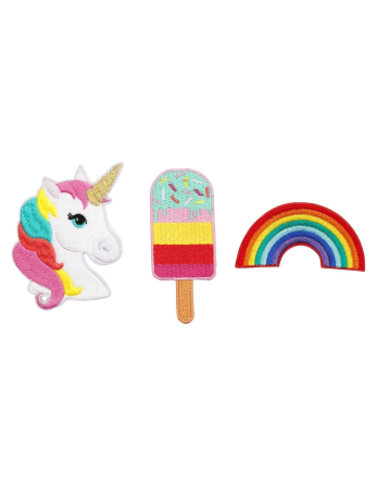 Set Mit 3 Buttons: Einhorn / Eiscrème / Regenbogen -... 2