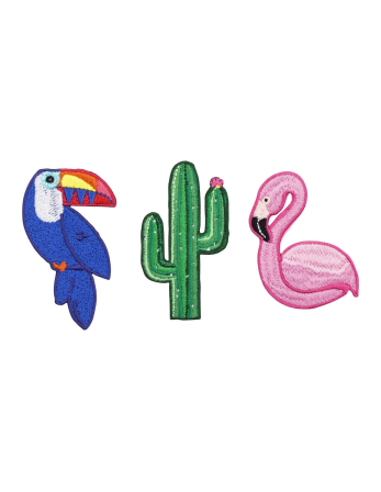 Sett Med 3 Skilt: Tukan / Flamingo / Kaktus - Badges... 2