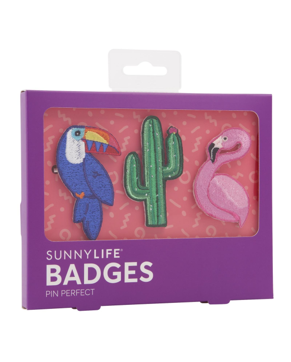 Set Mit 3 Buttons: Tukan / Flamingo / Kaktus -...