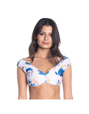 Bbs X Saha - Reversible Bra Bikini Flowers / Stripes -...