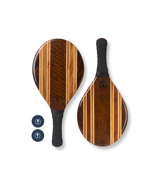 Set Of Wooden Beach Bats - Black - Leblon Beach...
