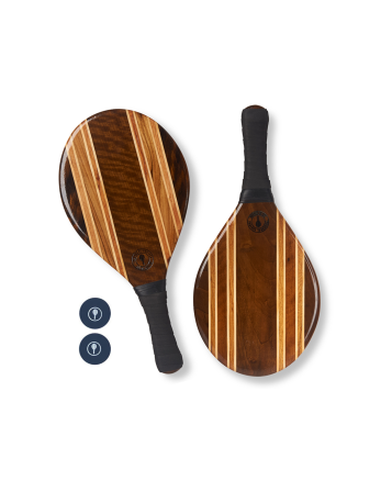 Set Of Wooden Beach Bats - Black - Leblon Beach Bat Black 2