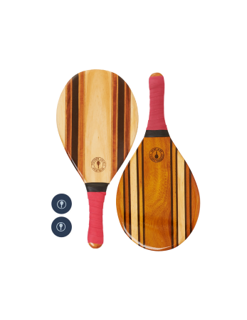 Set Med Trä Strandracketar - Röda - Leblon Beach Bat Red