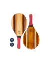 Conjunto De Raquetes De Madeira De Frescobol - Vermelha - Leblon Beach Bat Red