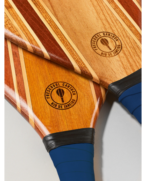 Set Of Wooden Beach Bats - Blue - Leblon Beach...