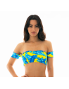 Rio De Sol X Bbs - Top Palmeira Azul Off Shoulder