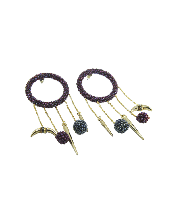 Ring Pearl Earrings With Hanging Golden...