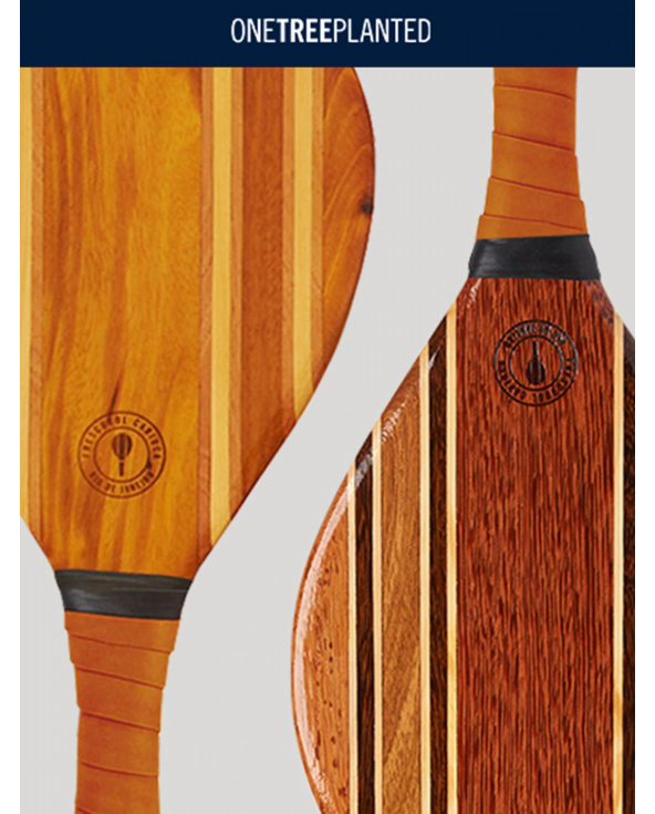 Frescobol Wooden Rackets With Dark Orange...