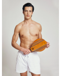 Frescobol Wooden Rackets With Dark Orange Neoprene - Leblon Beach Bat Terracotta