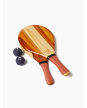 Raquetes De Frecobol Em Madeira Contrastada E Neopreno Laranja Escuro - Leblon Beach Bat Terracotta