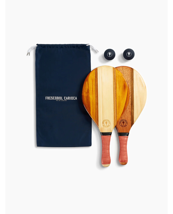 Frescobol Wooden Rackets With Dark Orange...