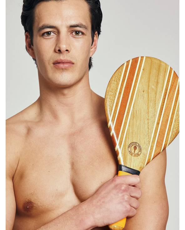 Frescobol Wooden Rackets With Orange Neoprene -...