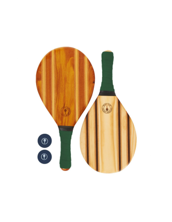 Houten Frescobol-Rackets Met Donkergroen Neopreen Handvat...