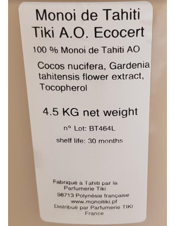 Monoï De Tahiti Oil 100% Natural 5 L - Monoi Tiki Ao 5L 2