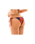 Burgundy / Blue Textured Side-Tie Bikini Bottom - Bottom Liquor Recorte Tri