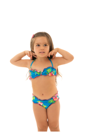 女の子用の花柄バンドゥビキニ - Hookeri Girl