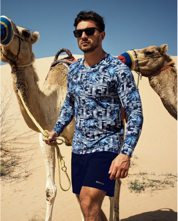 Navy Swim Shorts With Elastic Waist - Shorts...