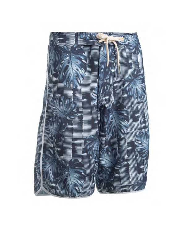 Long Swim Shorts - Graphic Print - Bermuda Surf...