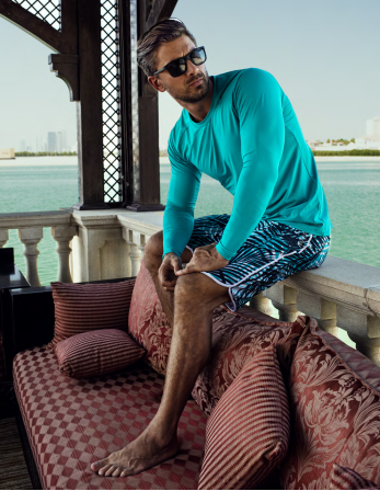 Long Swim Shorts - Tropical Blue - Bermuda Surf Piscina... 2