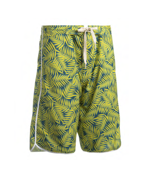 Short De Bain Long Feuillage Jaune - Bermuda...