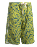 Lange Zwembroek - Geel Bladmotief&nbsp; - Bermuda Surf Amarelo