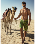Short De Bain Long Feuillage Jaune - Bermuda Surf Amarelo