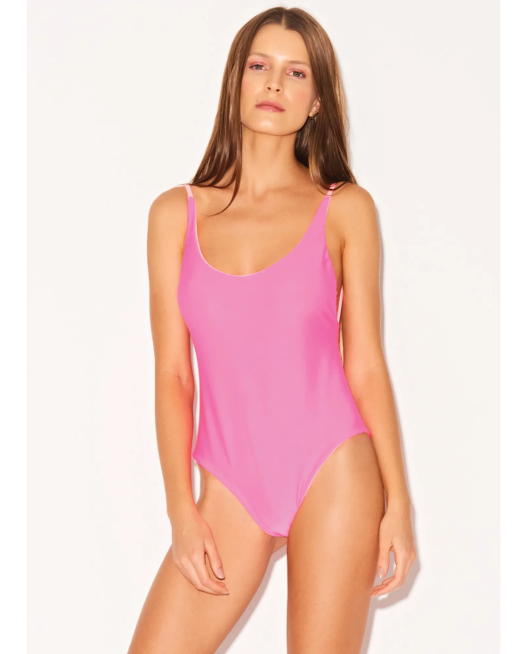 Neon Pink Reversible One-Piece Swimsuit - Ariel...