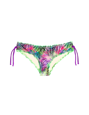 Tropical Scrunch Bikini Bottom With Laced Sides - Bottom... 2