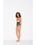 Colorful One-Piece Swimsuit With Open Back - Maio Sunset Jamaica