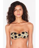 Geometric Khaki Print Bandeau Top - Top Band Jamaica