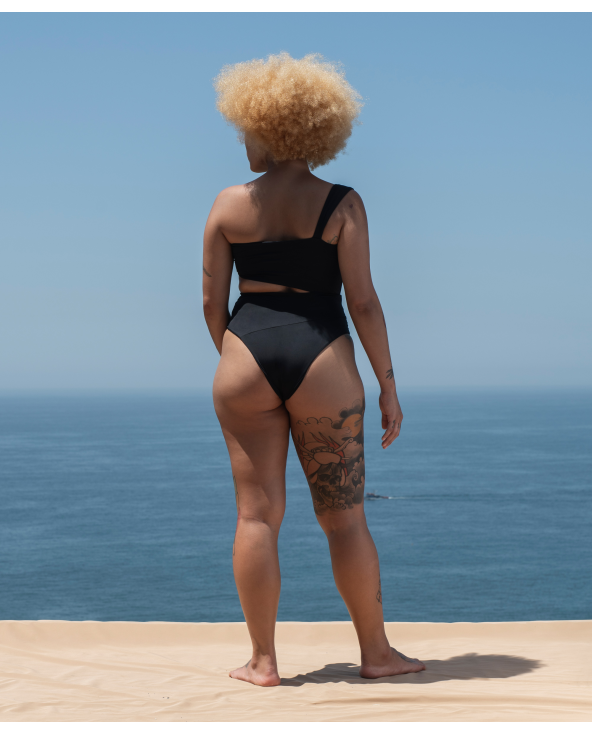 Original Black Asymmetric One-Piece Swimsuit -...