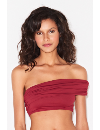 Drak Red Asymmetric Crop Top - Top Crop Vermelho