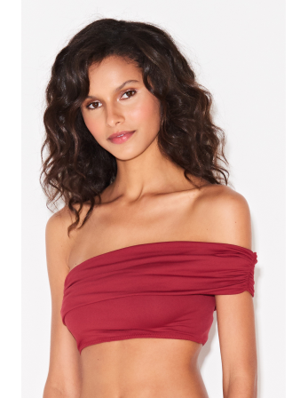 Drak Red Asymmetric Crop Top - Top Crop Vermelho 2