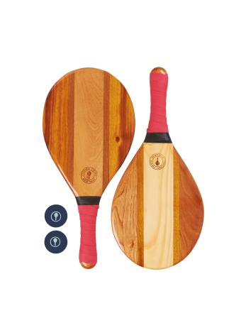 Wood / Neoprene Frescobol Bats - Red - Trancoso-Beach Bat...