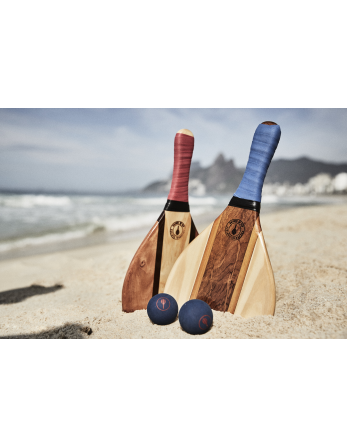 Wood / Neoprene Frescobol Bats - Red - Trancoso-Beach Bat... 2