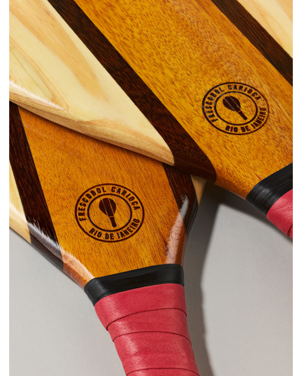 Wood / Neoprene Frescobol Bats - Red -...