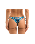 Blue & Pink Printed Side-Tie Bikini Bottom - Bottom Lilly Tri Arg