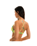 Green Print Bra Top Crossed Back - Top Banana Yellow Micro