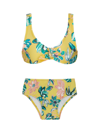 Yellow Floral Bra Bikini For A Girl - Florescer Kids