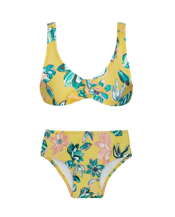 Yellow Floral Bra Bikini For A Girl - Florescer...