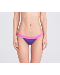 Purple & Pink Fixed Brazilian Bikini Bottom - Bottom Elegancia Roxo