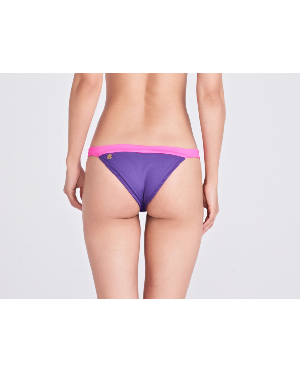 Purple & Pink Fixed Brazilian Bikini Bottom -...