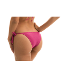 Textured Fuchsia Pink Side-Tie Bikini Bottom - Bottom Cloque Lichia Balconet