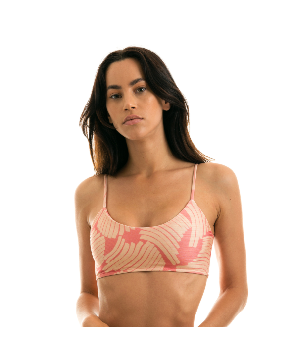 Pink Banana Print Adjustable Bikini Top - Top...