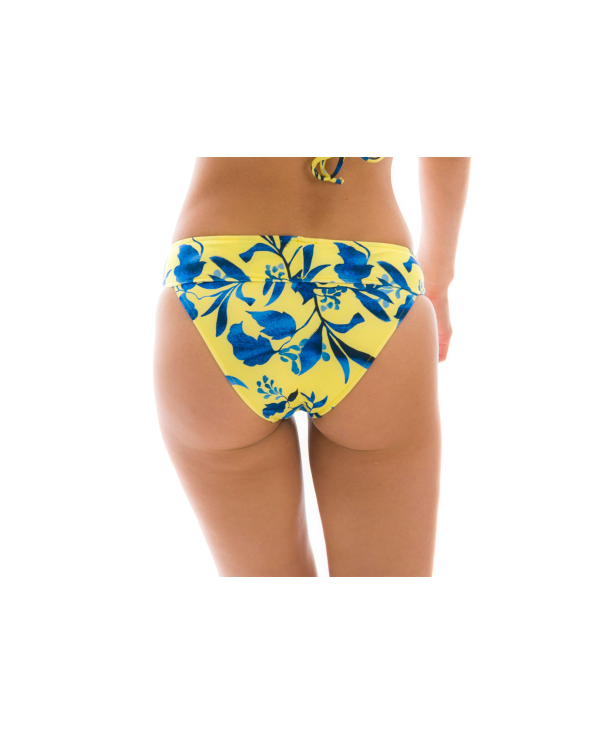 Yellow & Blue Fixed Bikini Bottom - Bottom...