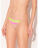 Tricolor Nude Pink Yellow Fixed Bikini Bottom - Bottom Triangulo Trocolor Classico
