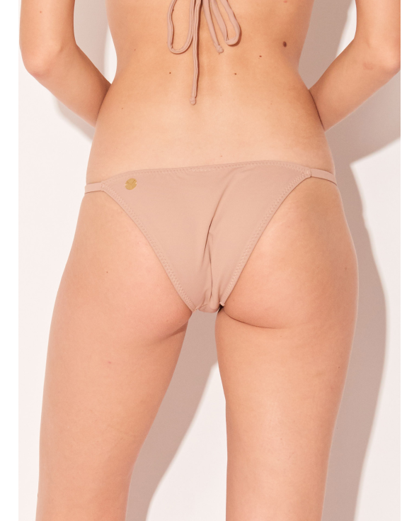 Tricolor Nude Pink Yellow Fixed Bikini Bottom -...