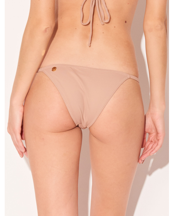 Tricolor Nude Pink Yellow Fixed Bikini Bottom -...