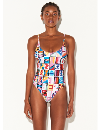 Multicolored Ethnic One-Piece Swimsuit - Maio Cheeky Cusco