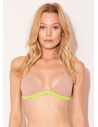 Nude Pink Yellow Fixed Triangle Bikini Top - Top Trangulo Tricolor